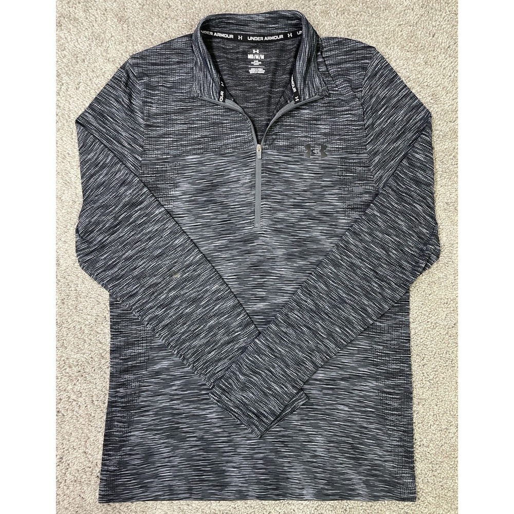 Under Armour Men's Seamless 1/2 Zip Pullover Lightweight Black 1359875 Medium‎